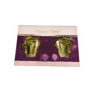 Designer Series Art Deco style gold Clip Earrings
